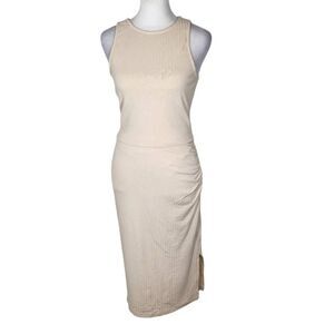 Pretty Garden Chic Cream Ribbed Knit Matching Set NWT Size Small